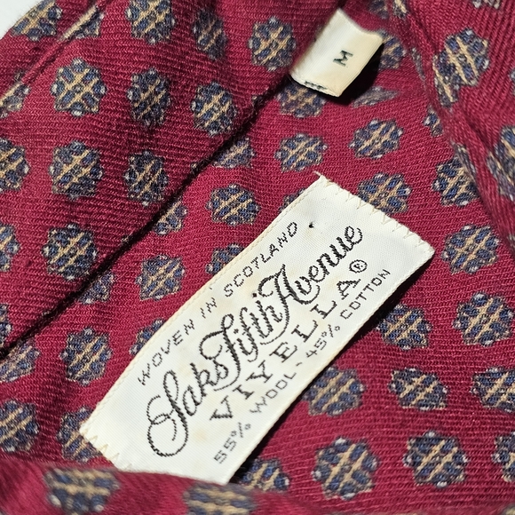 VTG Saks Fifth Avenue Viyella Mens Size Medium WOOL BLEND Plaid Flannel Button - Picture 4 of 7